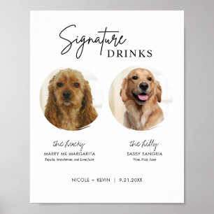 Poster Bebidas com Assinatura de Cachorro Imprimíveis Sin