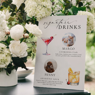 Poster Bebidas com assinatura de fotos de animais de esti