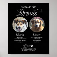 Bebidas com Assinatura de Pet Placa de Casamento c