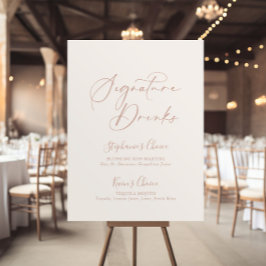 Poster Bebidas com assinatura elegantes e idílicas em dou