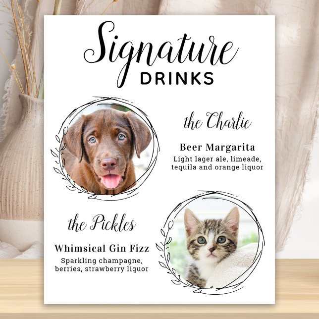 Poster Bebidas com Assinatura Personalizada Bar de Cães F (Criador carregado)