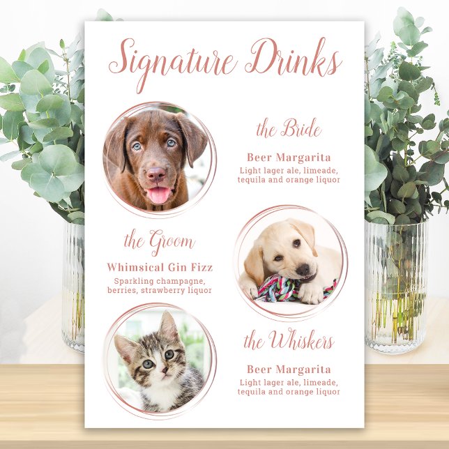 Poster Bebidas com Estilo Casamento de Animais de Estimaç (Criador carregado)