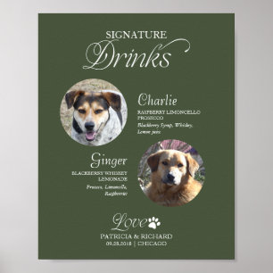 Poster Bebidas com Foto de Animais de Estimação Sinal de