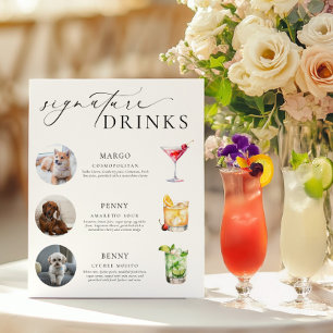 Poster Bebidas com Letreiro da Assinatura de Fotos de Ani