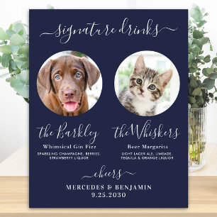 Poster Bebidas com Nome Personalizado para Casamento de C