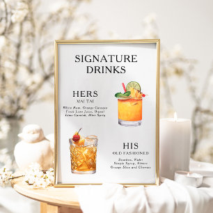 Poster Bebidas com Sabor de Assinatura Cardápio de Coquet