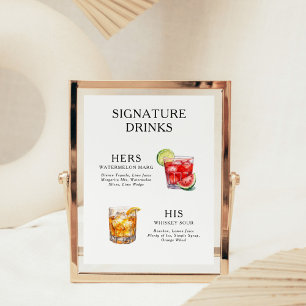 Poster Bebidas com Sabor de Assinatura Cardápio de Coquet