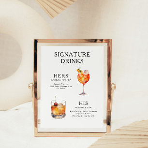 Poster Bebidas com Sabor de Assinatura Cardápio de Coquet