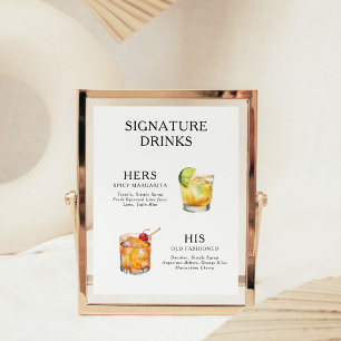 Poster Bebidas com Sabor de Assinatura Cardápio de Coquet