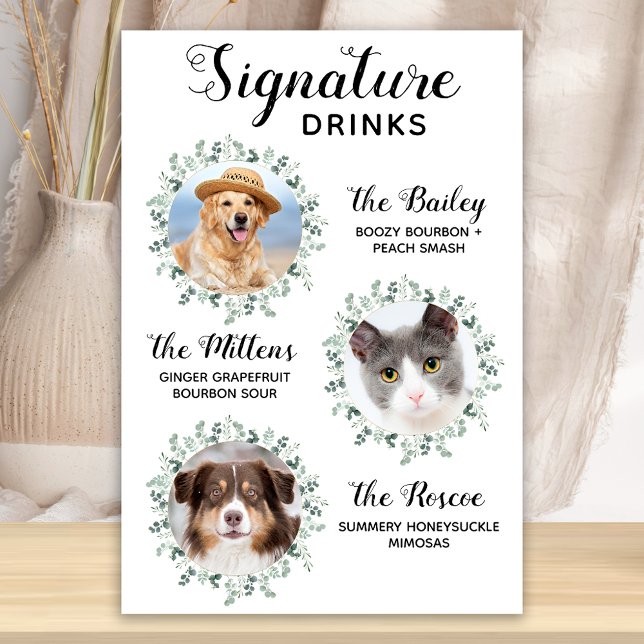 Poster Bebidas com Sabor de Casamento de Animais de Estim (Criador carregado)
