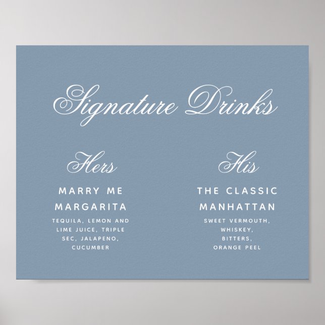 Poster Bebidas com Selo Bebidas Azuis Simples Sinal de Ca (Frente)
