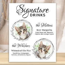 Poster Bebidas com Selo de Casamento de Gato Bar de Fotos