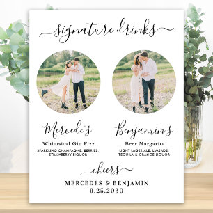 Poster Bebidas com Selo de Elegância Barra de Casamento P