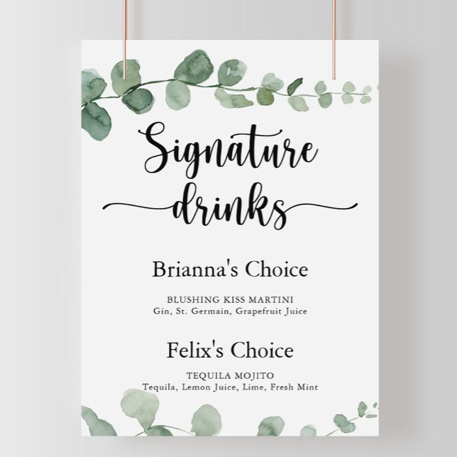 Poster Bebidas com Selo de Identidade Verde Delight Eucal (Criador carregado)
