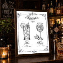 Bebidas de Assinatura Casal em Casamento