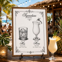 Bebidas de Assinatura Casamento Dele e Dela