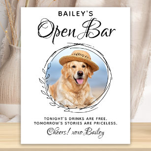 Poster Bebidas de Assinatura de Bar Aberto Pet Dog
