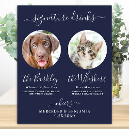 Poster Bebidas de assinatura de casamento de cachorro de 