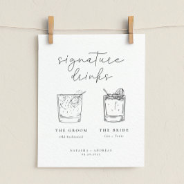 Poster Bebidas de assinatura minimalistas Chic contemporâ