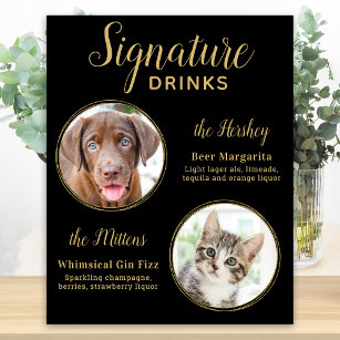 Poster Bebidas de Assinatura Personalizadas de Pet Dog de