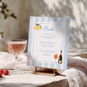 Poster Bebidas de Casamento Amalfi Dolce Vita Itália
