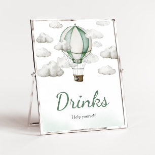 Poster Bebidas de Chá de fraldas de balão de ar quente ve