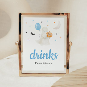 Poster Bebidas De Chá de fraldas De Boo De Halloween
