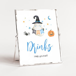 Poster Bebidas de Chá de fraldas de Boo do Fantasma Azul
