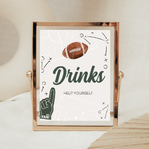 Poster Bebidas de Chá de fraldas de futebol
