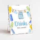 Poster Bebidas De Chá de fraldas De Picolé<br><div class="desc">Torne o seu evento especial com este Chá de fraldas de picolé com o nosso símbolo de bebedouros giro e adorável com o tema de Chá de fraldas de roupas de bebê adoráveis. Baixe, personalize e crie memórias duradouras com este toque perfeito para sua celebração alegre! BS1076</div>