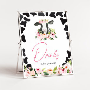Poster Bebidas De Chá de fraldas De Vaca Sagradas Florais