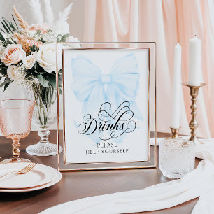 Poster Bebidas de Chá de fraldas Elegante Moderno com Arc