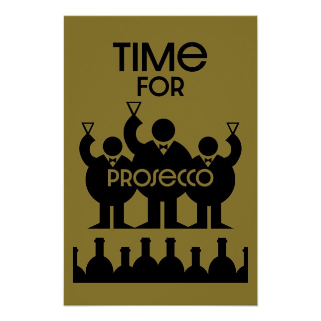 Pôster Bebidas De Vinho Prosecco (Frente)