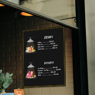Poster Bebidas do Menu de Fast Food   Sobremesas Doces Pr