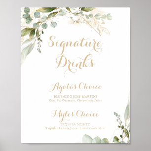 Poster Bebidas Especiais com Verde Sálvia Eucalipto Doura