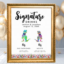 Bebidas Especiais para Casamento Gay de Dinossauro