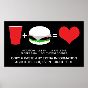 Poster bebidas + Hamburger = amor