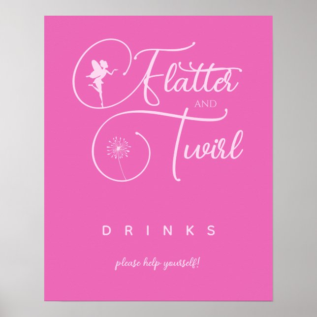 Poster Bebidas Láteas Minimalistas Modernas Rosa (Frente)