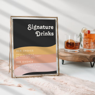 Poster Bebidas Modernas com Assinatura Retro dos Anos 70 