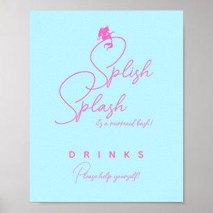 Poster Bebidas para Festa de Aniversário da Sereia Minima