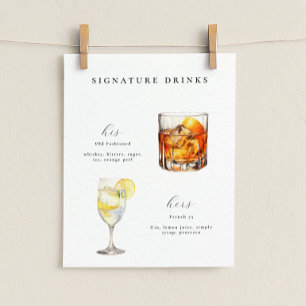 Poster Bebidas Personalizadas Cartaz de Coquetéis de Casa