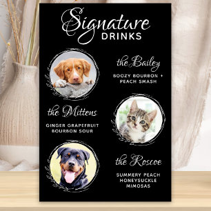 Poster Bebidas Personalizadas com Foto do Pet para Bar de