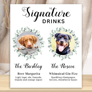 Poster Bebidas Personalizadas com Foto para Casamento de