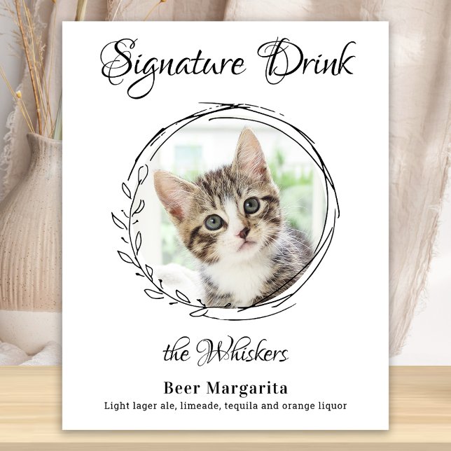 Poster Bebidas Personalizadas para Casamento de Gatos Bar (Criador carregado)