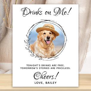 Poster Bebidas Por Minha Conta Foto Personalizada Cachorr