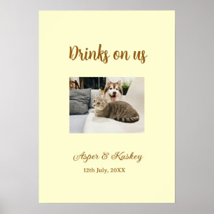 Poster Bebidas por nossa conta bar aberto foto do casal d