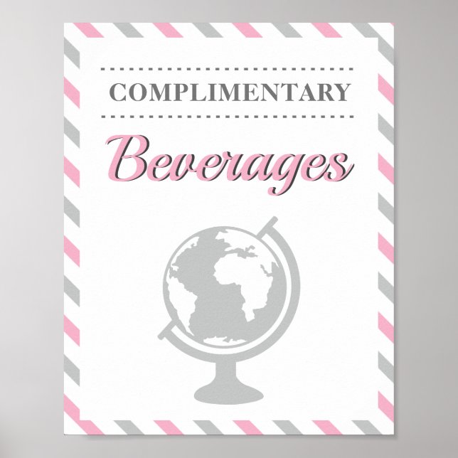 Poster Bebidas Viagens Avião Companhia Aérea Festa (Frente)