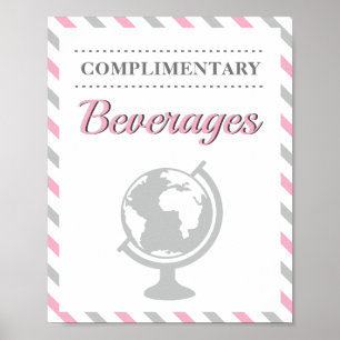 Poster Bebidas Viagens Companhia Aérea Festa