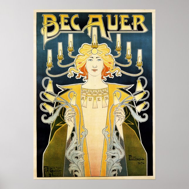 Poster BEC AUER 1896 Gasolina para inalação (Frente)