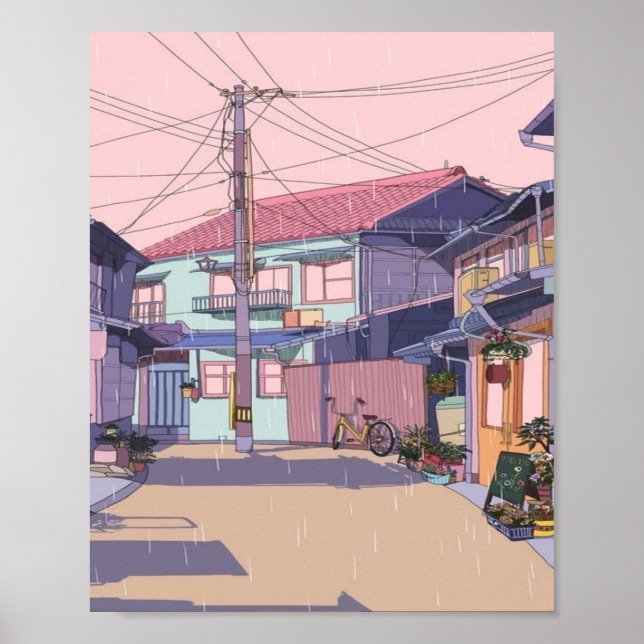 Poster Beco da cidade de Lofi (Frente)